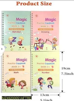 Pack Of 4 Pcs Magic Book With 10 Refills 0