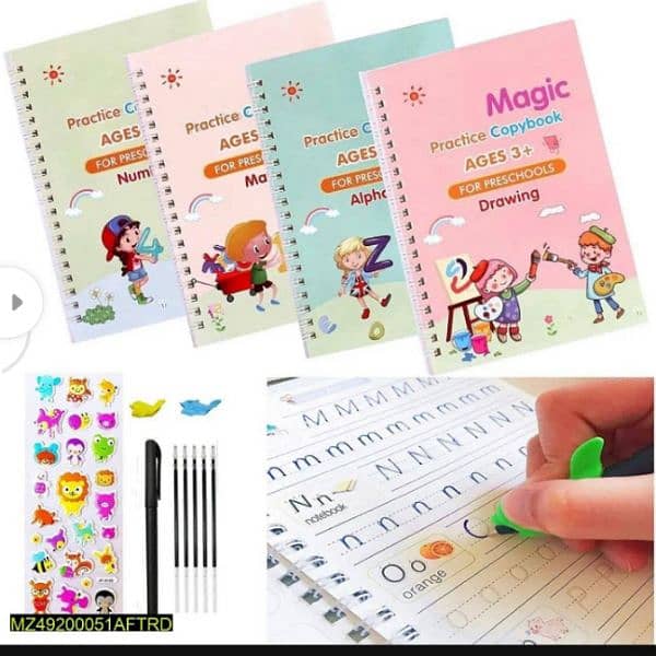 Pack Of 4 Pcs Magic Book With 10 Refills 2
