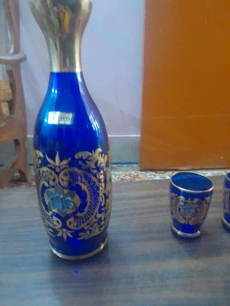 Russian bohemian glass handmade showpiece  gold plated 1