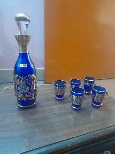 Russian bohemian glass handmade showpiece  gold plated 2