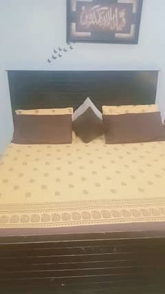 Bed along with mattress and Mirror