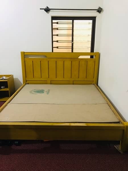 King size bed with two side tables and dressing table for sale 2