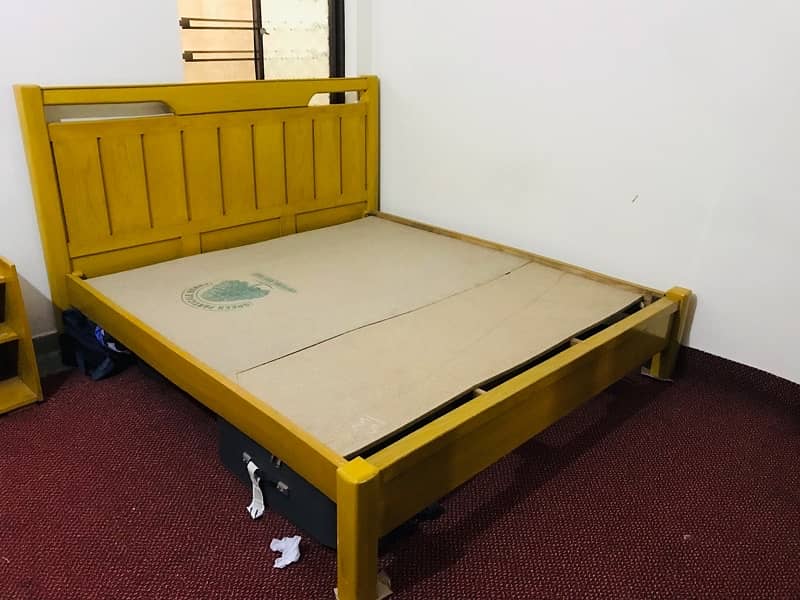 King size bed with two side tables and dressing table for sale 4
