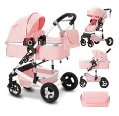 2 in 1 Convertible Baby Stroller, Pink