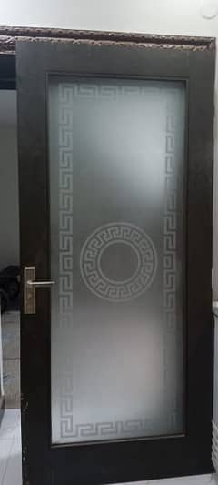 Wood door with Glass design