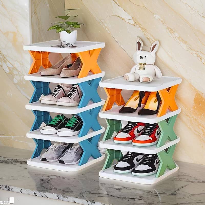 Layer Multi-Functional Rack, Stackable Shoe Rack with 3,4,5,6 16