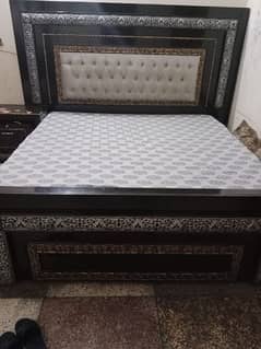 used wooden bed with 2 side tables for sale
