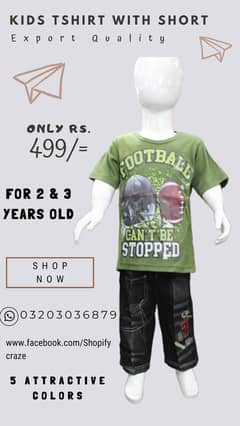 Kids Jerysey T. shirt with Short| Best For Summers | Read Add. . !