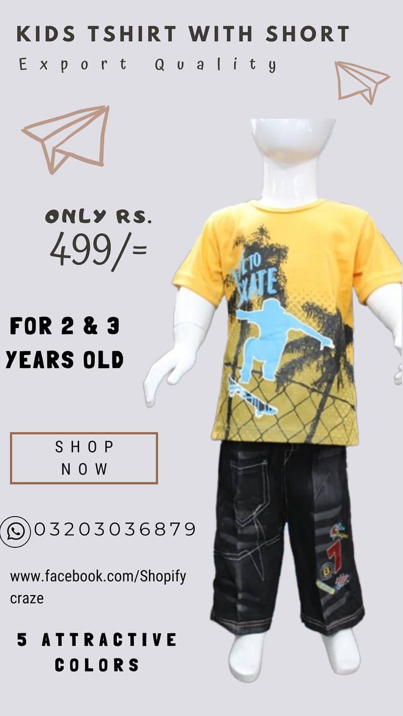 Kids Jerysey T. shirt with Short| Best For Summers | Read Add. . ! 2