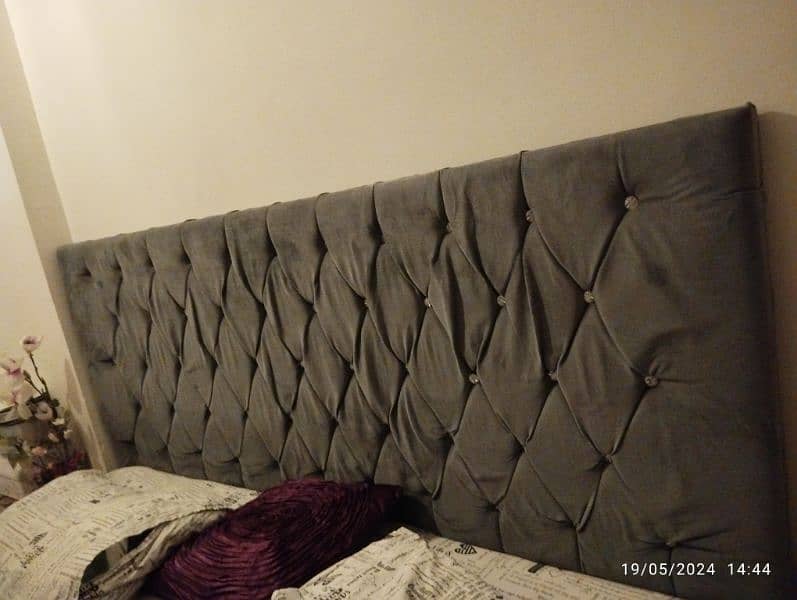 king size bed with almost new Dura mattress and 2 side tables 3