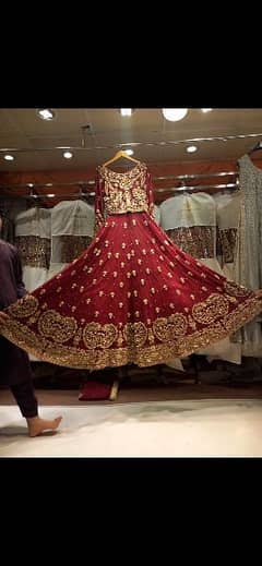 Designer bridal lehanga deep red colour