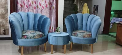 Flower Sofa Chairs with Coffee Table 0