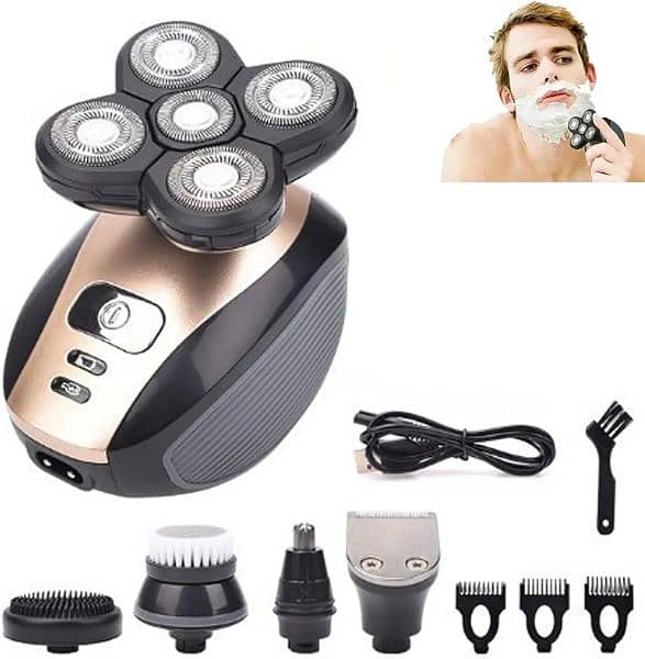 4d - 360° Head Shaver, 5-in-1 Electric Razor for Men 0