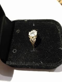 Ladies Silver (Chandi) Ring With White Gem