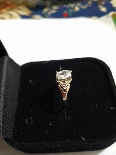 Ladies Silver (Chandi) Ring With White Gem 2