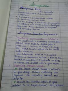 handwriting assignment writing work