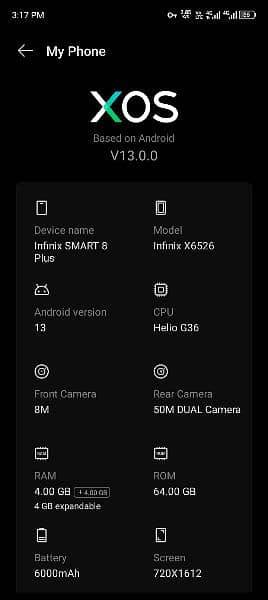 Infinix smart 8 plus with 6 month official warranty whtsap 03098609861 6