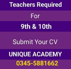 Teachers Required for 9th/10th, FA, F. Sc