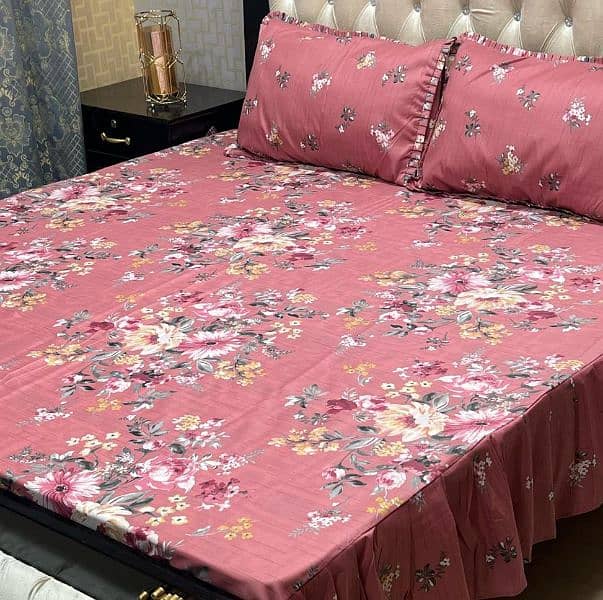 wholesale price 3pce Gul Ahmed  printed branded bedsheets king size 4