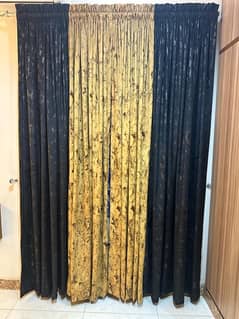 curtains balck golden velvet