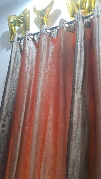 2 brown gold velvet curtains in excellent condition 2