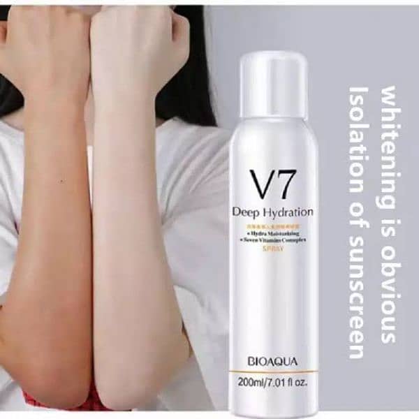 Bio Aqua V7 Hydrating Whitening Body Spray - 200 ML, Seven Vitamins 7