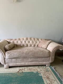 Eight seater sofa with rug