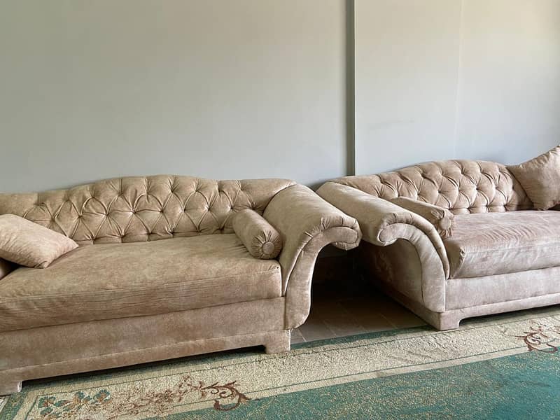 Eight seater sofa with rug 1