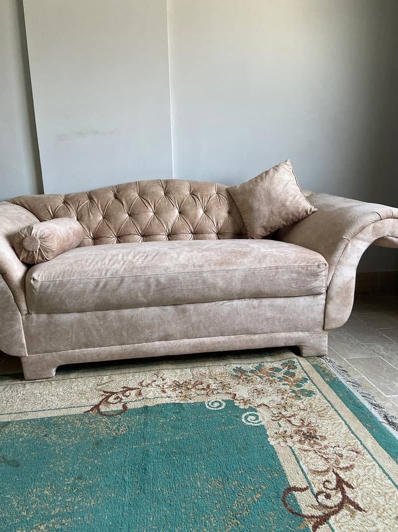 Eight seater sofa with rug 3