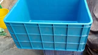Blue storage bucket