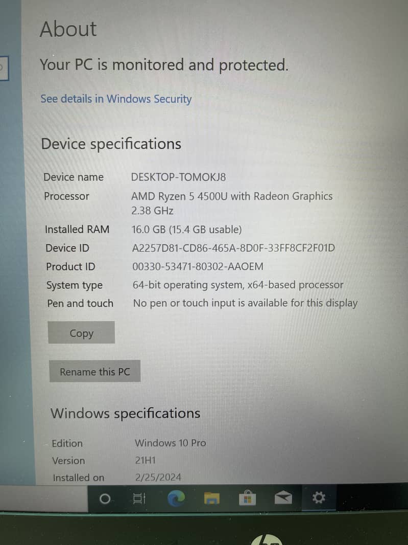 Hp ProBook 445 G7 Laptop : Amd Ryzen 5 4500 with Radeon Graphpic 12