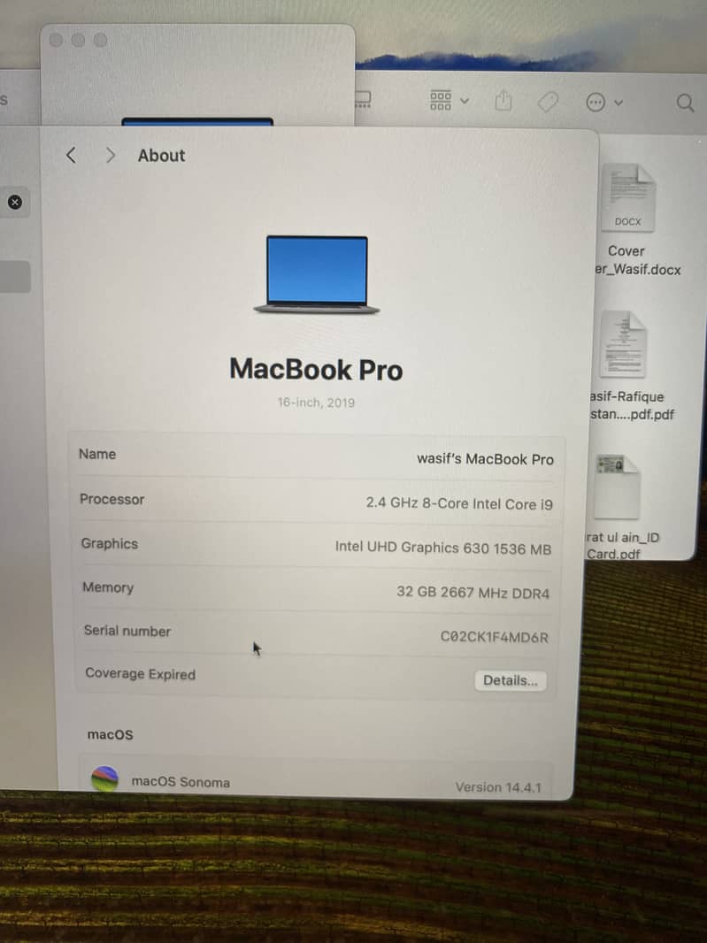 Macbook 2019 i9 32 GB 512GB 7
