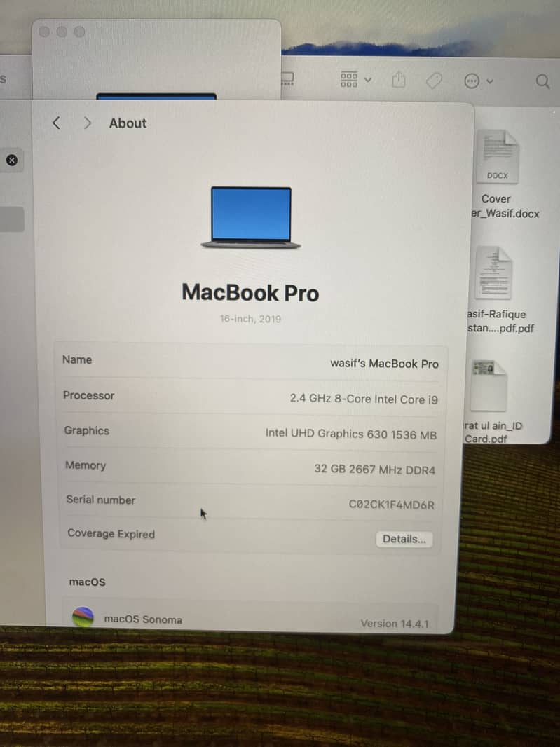 Macbook 2019 16inch i9 32 GB 512GB 7