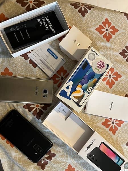 samsung note 5 a8 and a24 a21s box 1