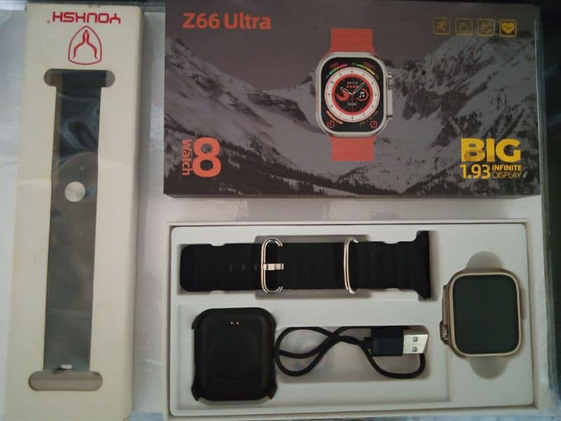 Smart Watch Ultra 8 With Box 1 Straps Free 1