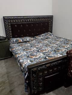 Bed with side tables urgent for sale