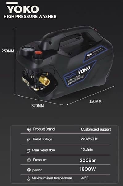 Yoko High Pressure Car Washer,Solar,Ac Service Max 200 Bar 3