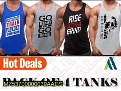 Package Includes: Men's Stitched Gym Tanks, Pack of 4