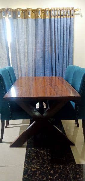 Dinning Table with four sofa chairs and one seat Table 3