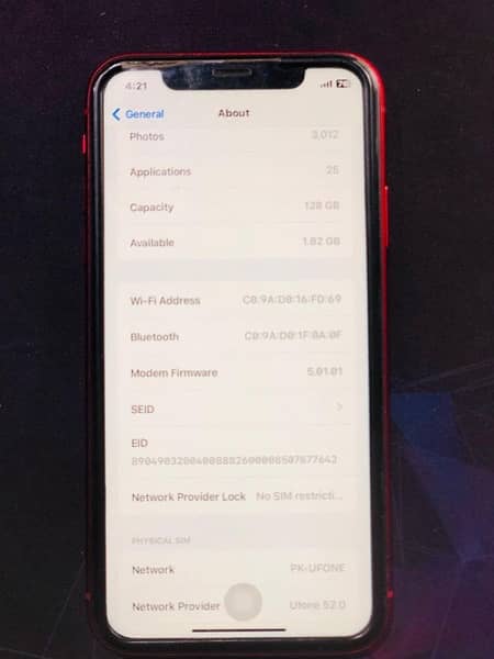 iPhone XR 128GB With Box Non pta battery health 80% sim working 10