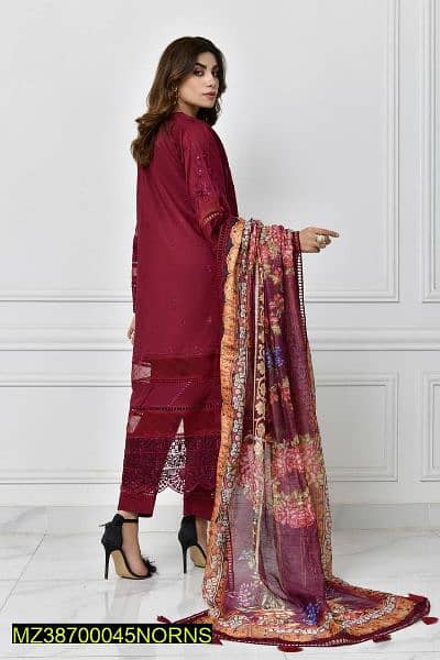 women 3pcs Norans lawn unstitched embroidered 3