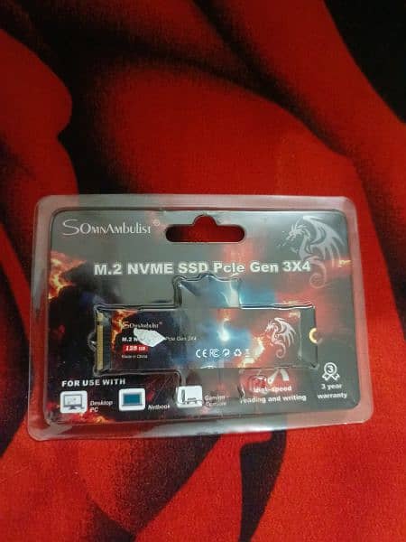 NVME SSD 128GB Pcle Gen 3x4. Very Fast. 100% Health. 1