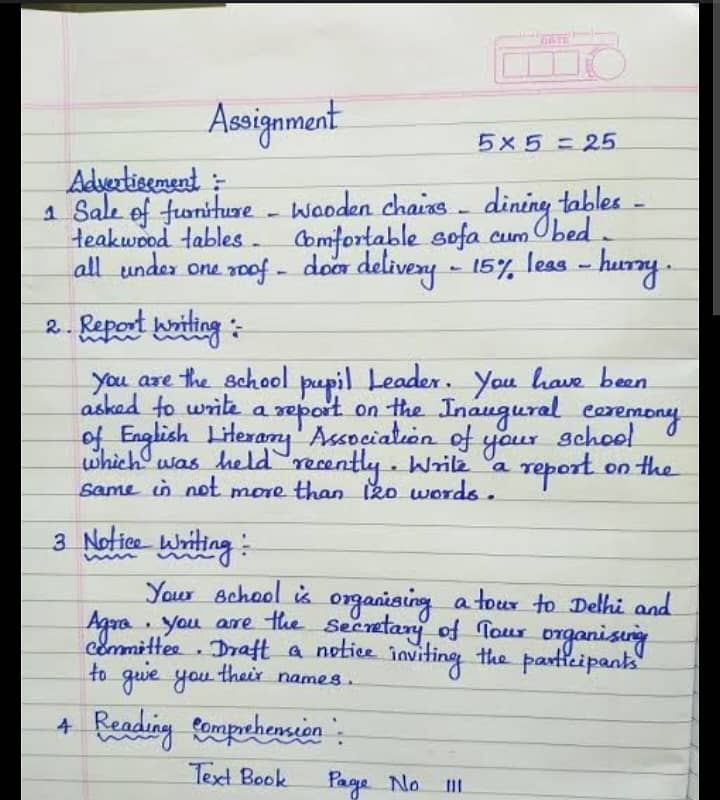 Hand written assignment 17