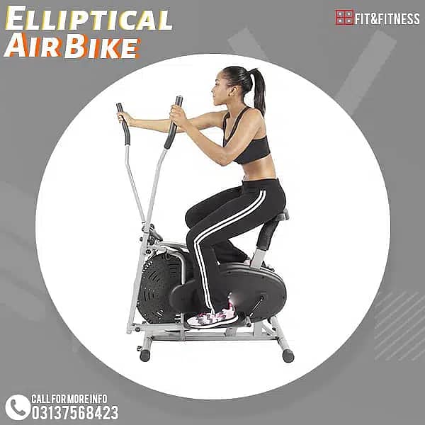 Orbitrac Elliptical Cycle Exercise Bike Air bike - Grey & Black 0