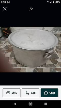 steel pot 10 kg biryani