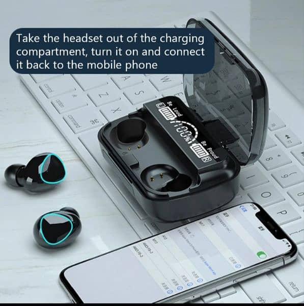 M10 Wireless Bluetooth Headphones LED Display 5