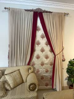velvet curtains with blind