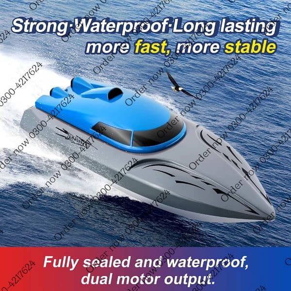 Rc Boat 2.4G High Speed 20km/h Remote Control Speed Boat Recharg 4