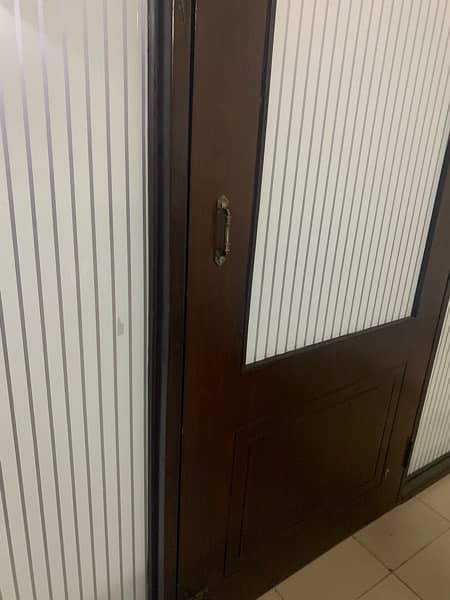 11ft x 9ft Polished Wood Partition with glass /Sticker - Excelent cond 4