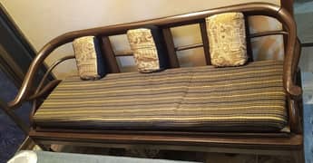 Sofa Set Splid Wood Sheesham with Foam Seats 0